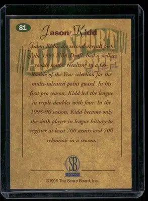 1996 All Sport PPF Jason Kidd #81 Basketball - Basketball Card Single