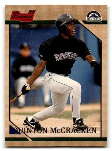 Original gloss Quinton McCracken Colorado Rockies baseball card from 1996 Bowman #306