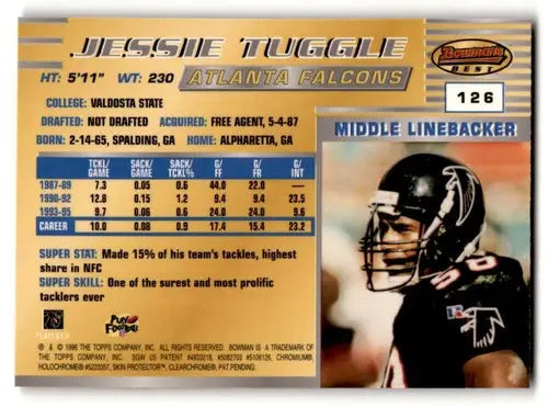 Original gloss Jessie Tuggle Atlanta football card from Bowman’s Best sale