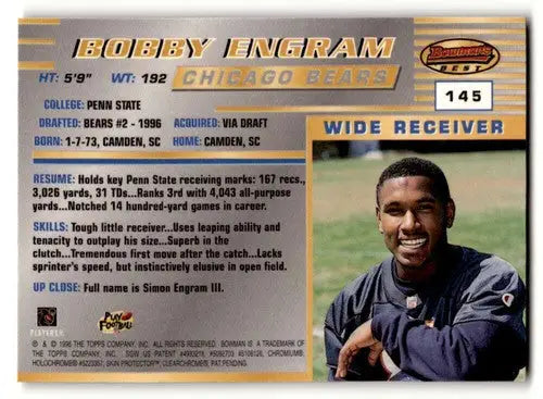 Original gloss Bobby Engram Chicago Bears football card from 1996 Bowman’s Best