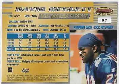 1996 Bowman’s Best #67 Dave Meggett NM-MT Patriots - Football Card Single