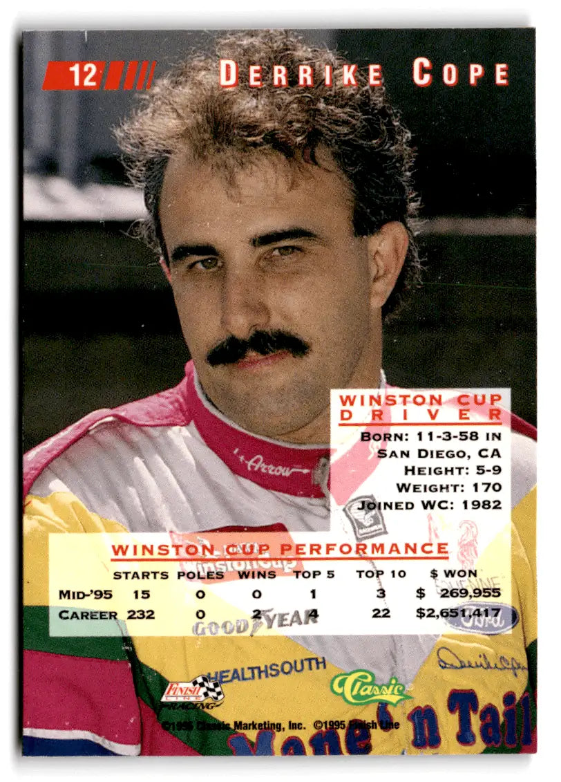 1996 Classic Images Derrike Cope #12 Bobby Allison Motorsports - Racing Card Single