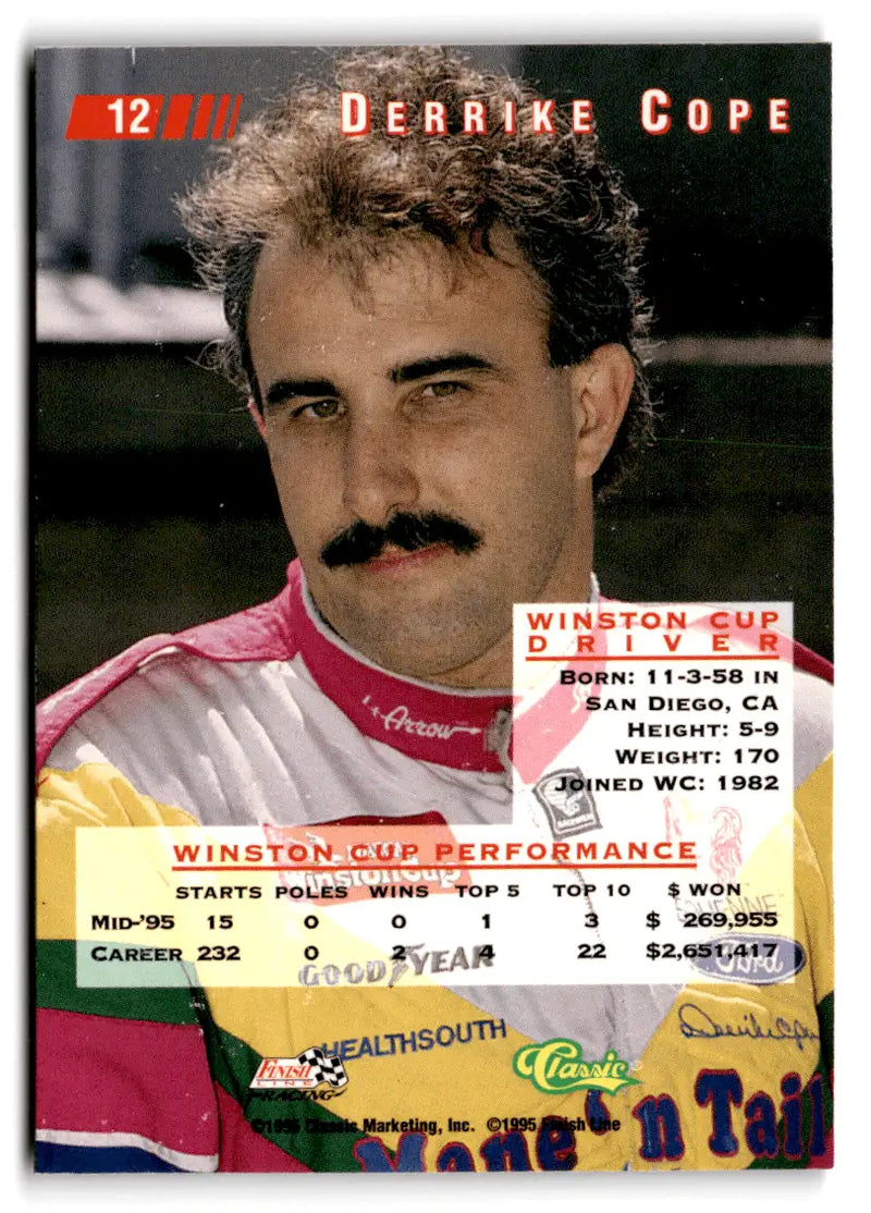 1996 Classic Images Derrike Cope #12 Bobby Allison Motorsports - Racing Card Single