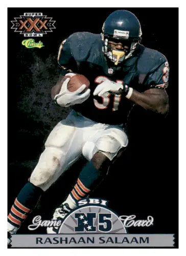 Vintage Rashaan Salaam football trading card from the 1996 Classic NFL Experience series