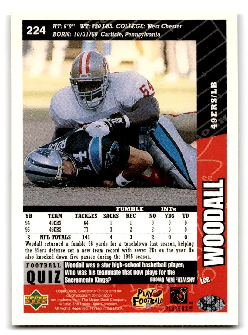 1996 Collector’s Choice #224 Lee Woodall - Football Card Single