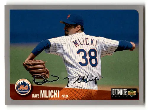 Original gloss 1996 Collector’s Choice Silver Signature Dave Mlicki baseball card in near mint condition