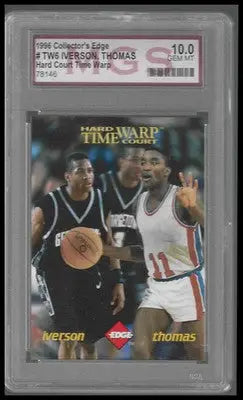 1996 Collector’s Edge Rage Time Warp #TW6 Allen Iverson Isiah Thomas MGS 10 - Basketball Card Single