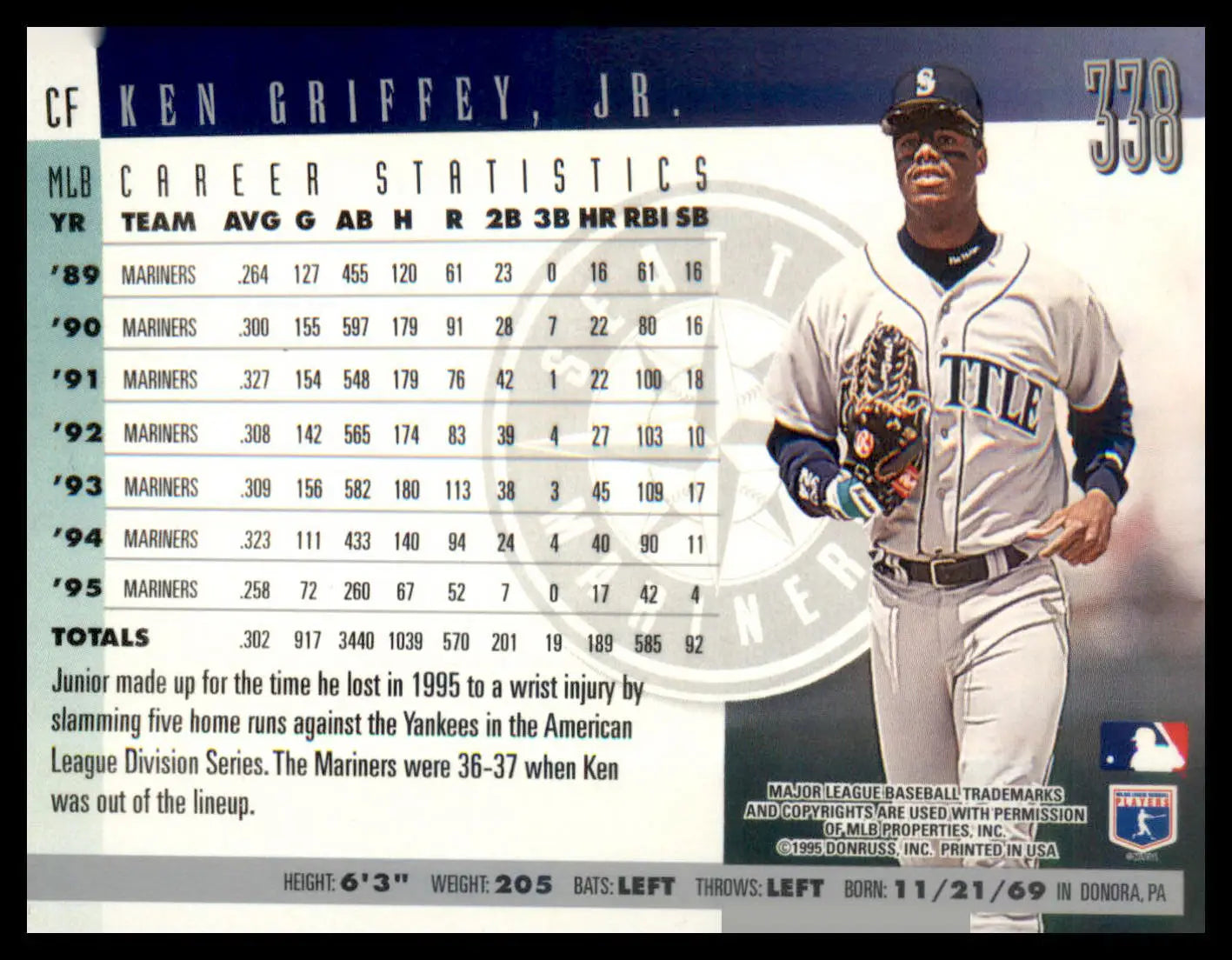 1996 Donruss #338 Ken Griffey Jr. - Baseball Card Single