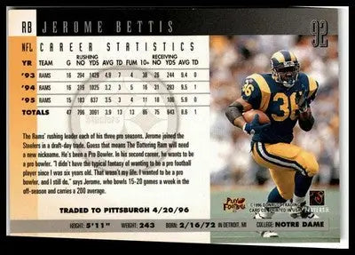 1996 Donruss #92 Jerome Bettis - Football Card Single