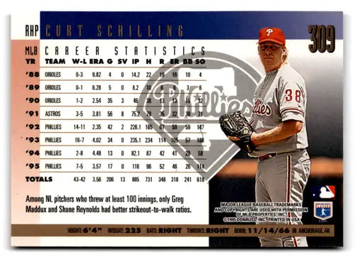 1996 Donruss Press Proofs #309 Curt Schilling NM-MT Phillies ID:72978 - Baseball Card Single