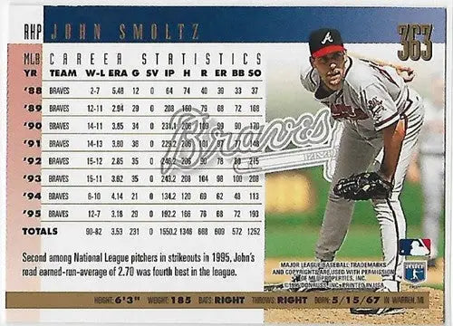 1996 Donruss Press Proofs #363 John Smoltz NM-MT Braves - Baseball Card Single