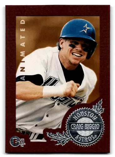 Original gloss Craig Biggio baseball card 1996 E-Motion XL NM-MT Astros ID 67184