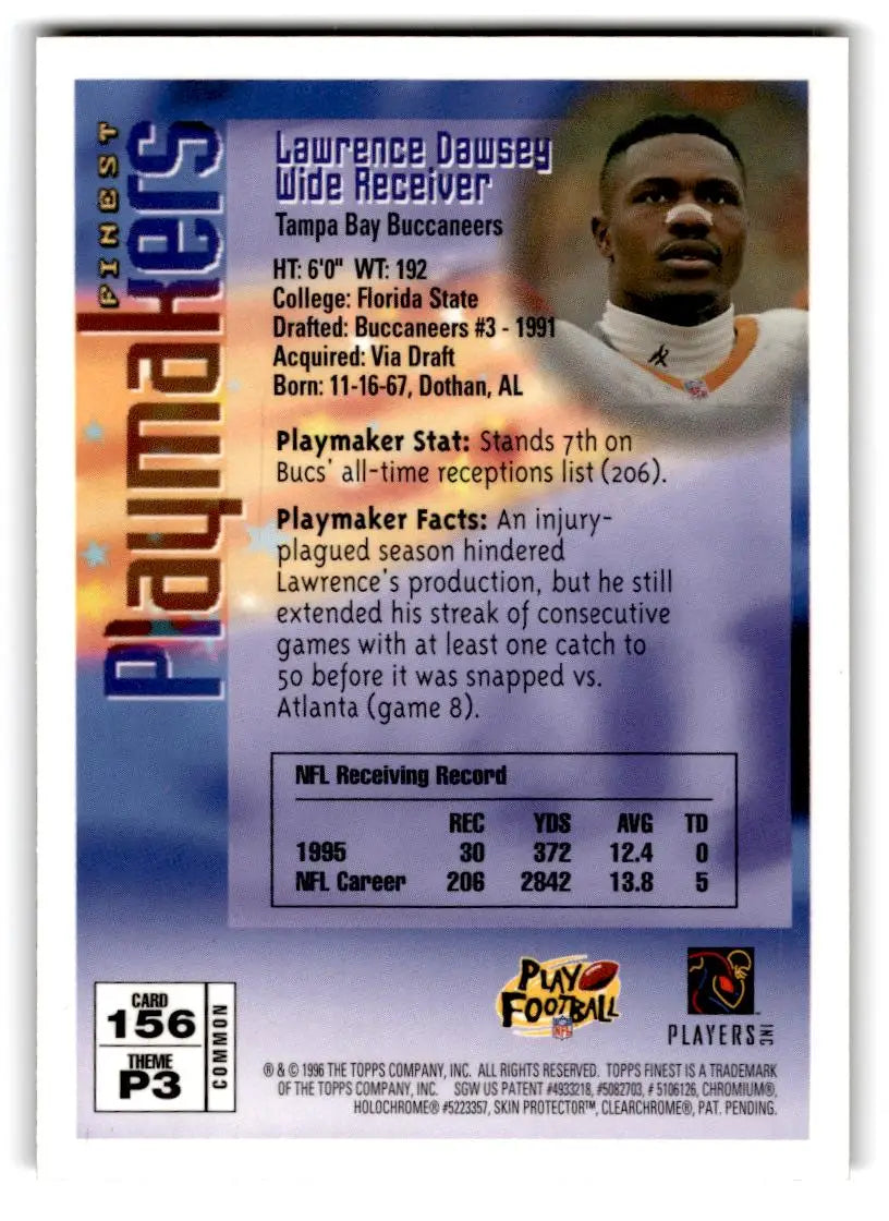 1996 Finest #156 Lawrence Dawsey - Football Card Single