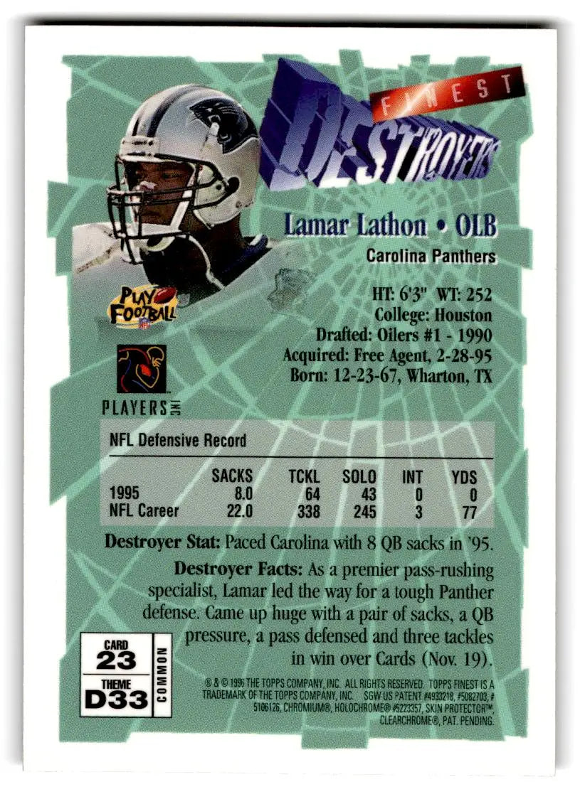 1996 Finest #23 Lamar Lathon - Football Card Single