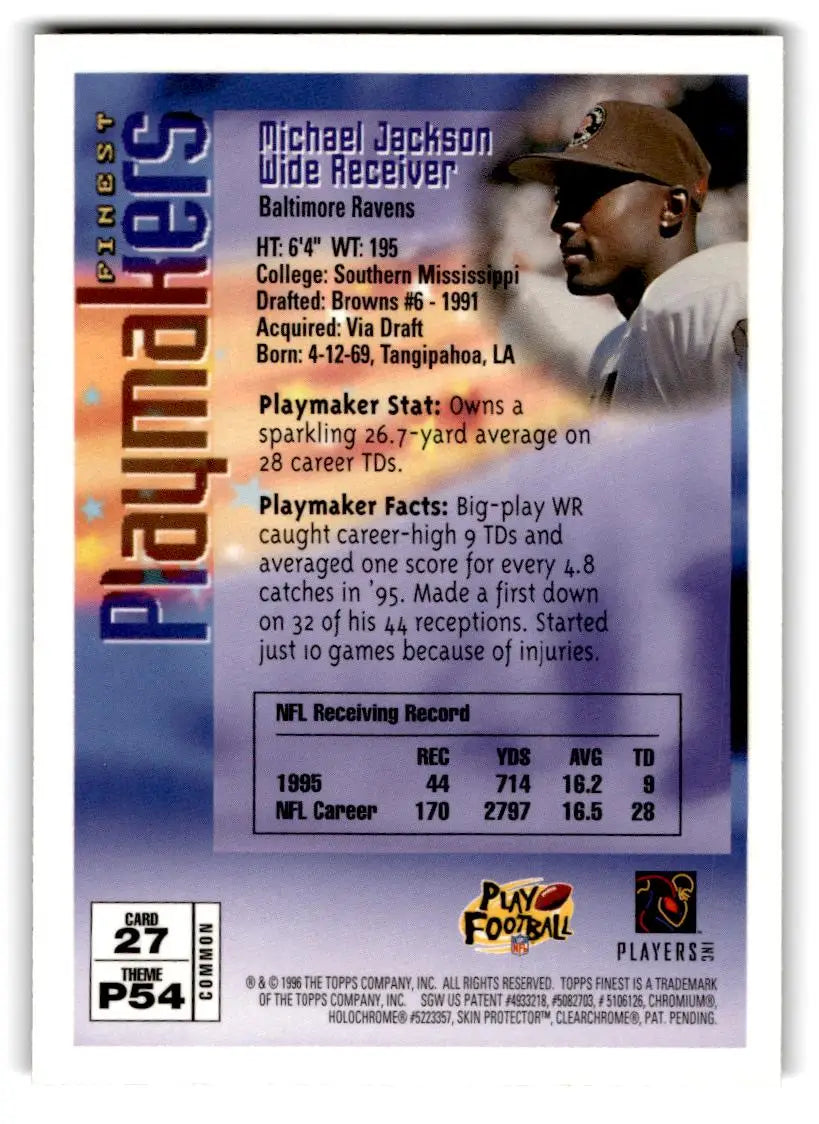 1996 Finest #27 Michael Jackson - Football Card Single