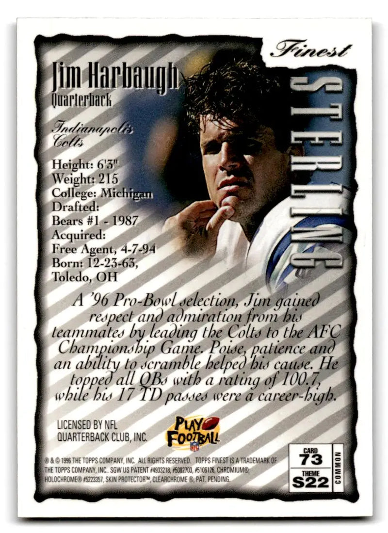 1996 Finest #73 Jim Harbaugh - Football Card Single
