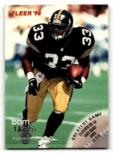 Bam Morris Pittsburgh football card from 1996 Fleer #111 featuring Morris Pittsburgh Steelers
