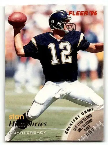 Original gloss Stan Humphries San Diego Chargers football card from 1996 Fleer #121