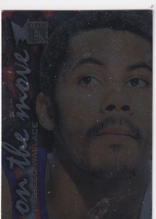 1996 FLEER #122 RASHEED WALLACE ON THE MOVE- POTLAND TRAIL BLAZZERS - Basketball Card Single
