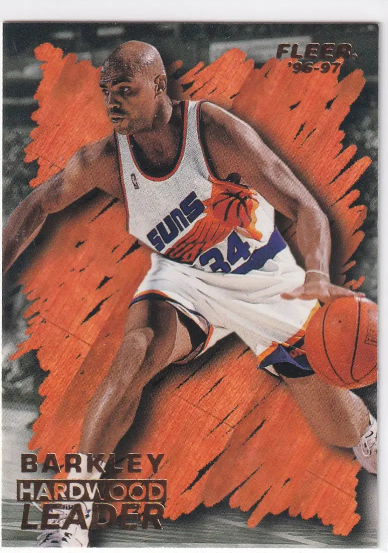1996 FLEER #140 CHARLES BARKLEY HARDWOOD LEADER- PHOENIX SUNS - Basketball Card Single