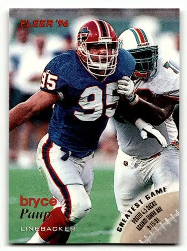 1996 Fleer #16 Bryce Paup Buffalo Bills Football Cards NM Near Mint ID:55582 - Football Card Single