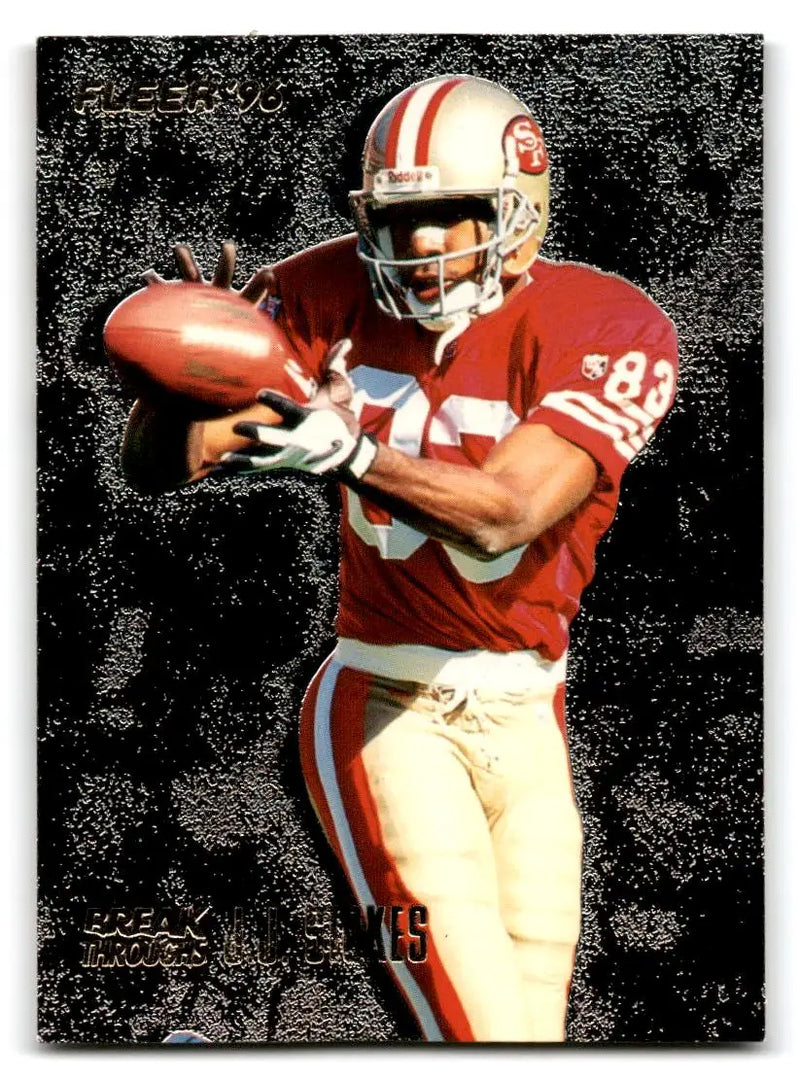 1996 Fleer #19 J.J. Stokes Breakthroughs - Football Card Single