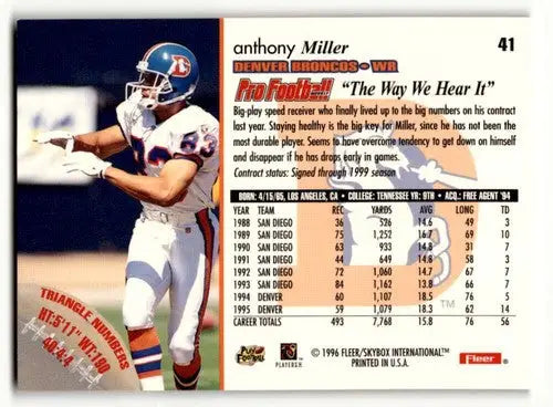 Original gloss football trading card of Anthony Miller Denver Broncos NM near mint