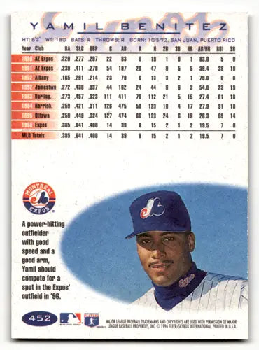 1996 Fleer #452 Yamil Benitez NM-MT Expos ID:53218 - Baseball Card Single
