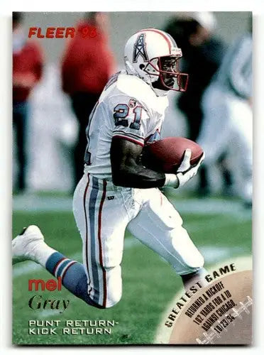 Original gloss football trading card featuring Mel Gray Houston Oilers collectible