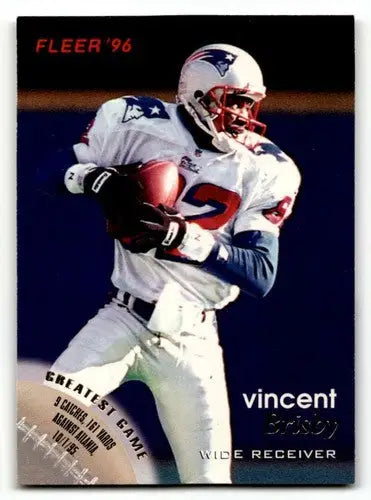 1996 Fleer Vincent Brisby Patriots football card with original gloss collectors edition