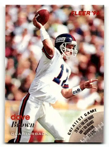 Original gloss 1996 Fleer Dave Brown Giants football cards NM near mint