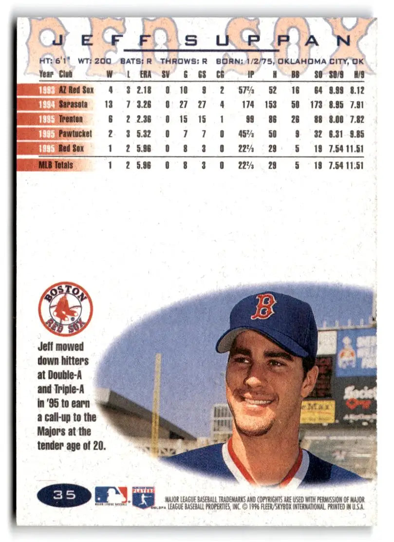 1996 Fleer Boston Red Sox #15 Jeff Suppan - Baseball Card Single
