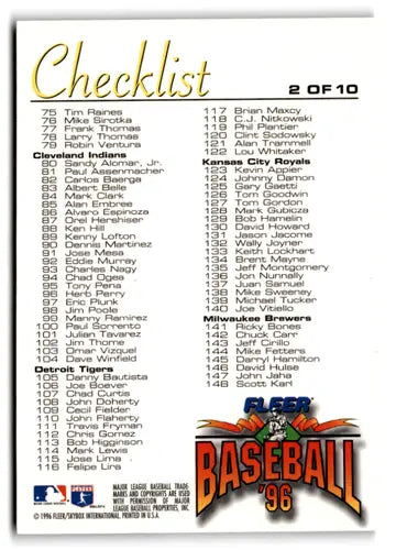 1996 Fleer Checklists #2 Ken Griffey Jr. NM Near Mint Mariners ID:83582 - Baseball Card Single