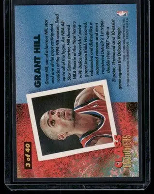 1996 Fleer Class Encounters Grant Hill #3 of 40 Basketball - Basketball Card Single