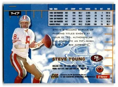 1996 Fleer Football Ultra Steve Young #147 San Francisco 49ers - Football Card Single
