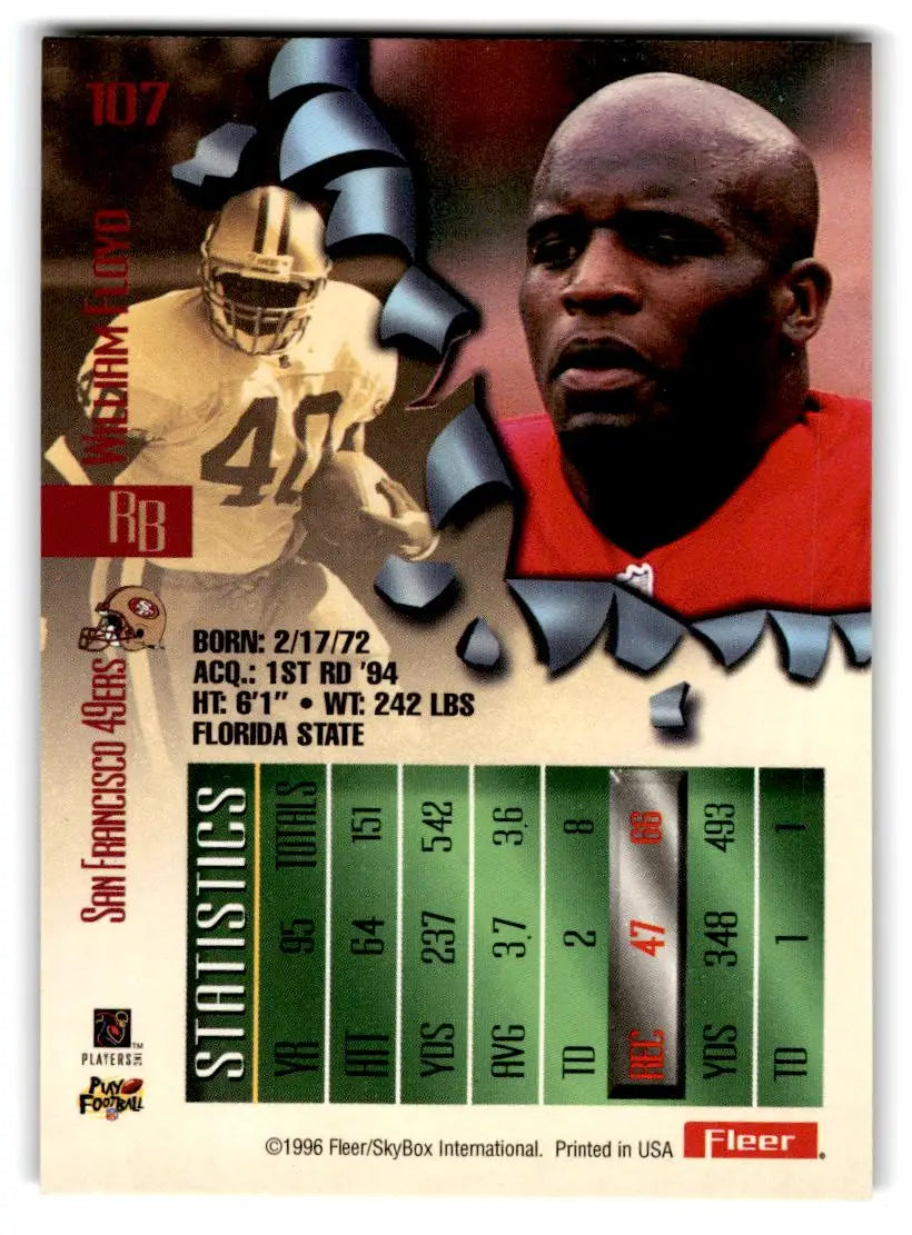 1996 Fleer Metal #107 William Floyd - Football Card Single