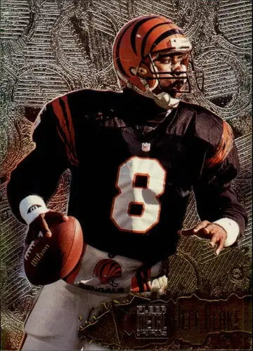 Original gloss football player image in Fleer Metal Jeff Blake Bengals uniform