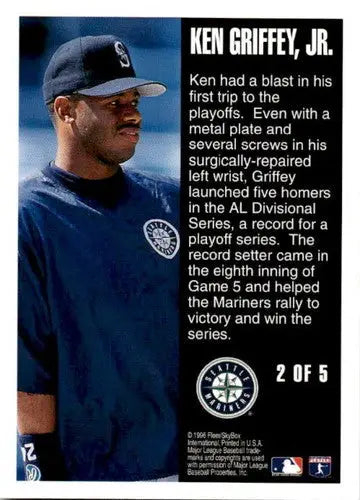 1996 Fleer Post Season Glory #2 Ken Griffey Jr. NM Near Mint Mariners ID:83580 - Baseball Card Single