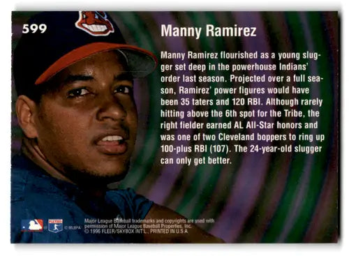 1996 Fleer Ultra #599 Manny Ramirez NM Near Mint Indians RAW ID:82046 - Baseball Card Single