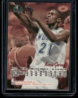 1996 Fleer Ultra Kevin Garnett #64 Basketball - Basketball Card Single