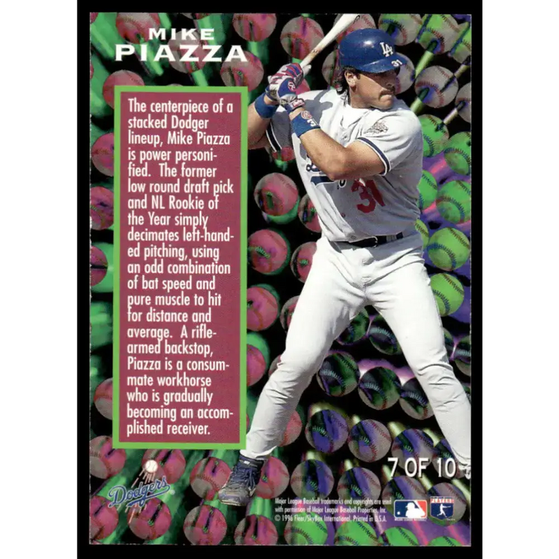 1996 Fleer Update #7 Mike Piazza EX/NM Los Angeles Dodgers Baseball Card - Baseball Card Single