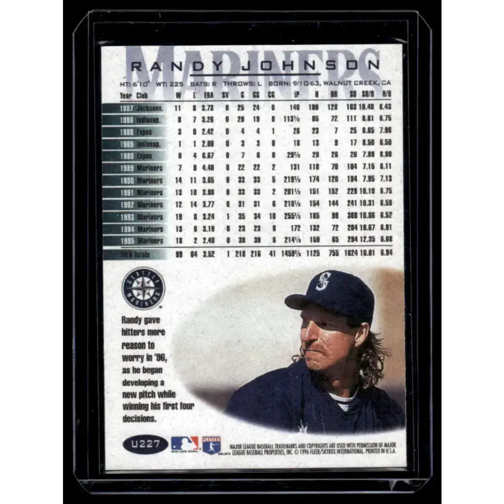 1996 Fleer Update #U227 Randy Johnson EX/NM Seattle Mariners Baseball Card - Baseball Card Single