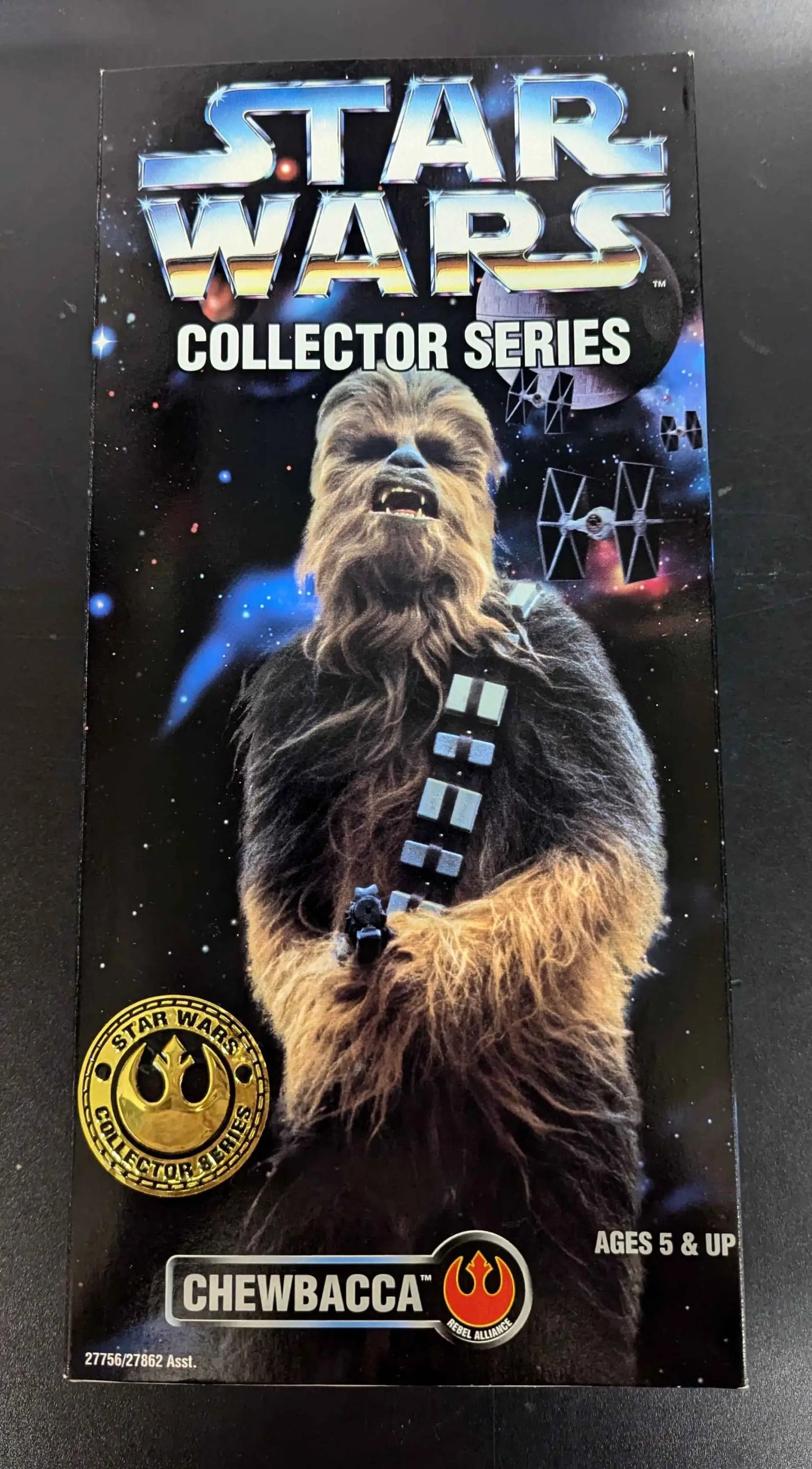 Hasbro Star Wars collector series Chewbacca pilot action figure and box display