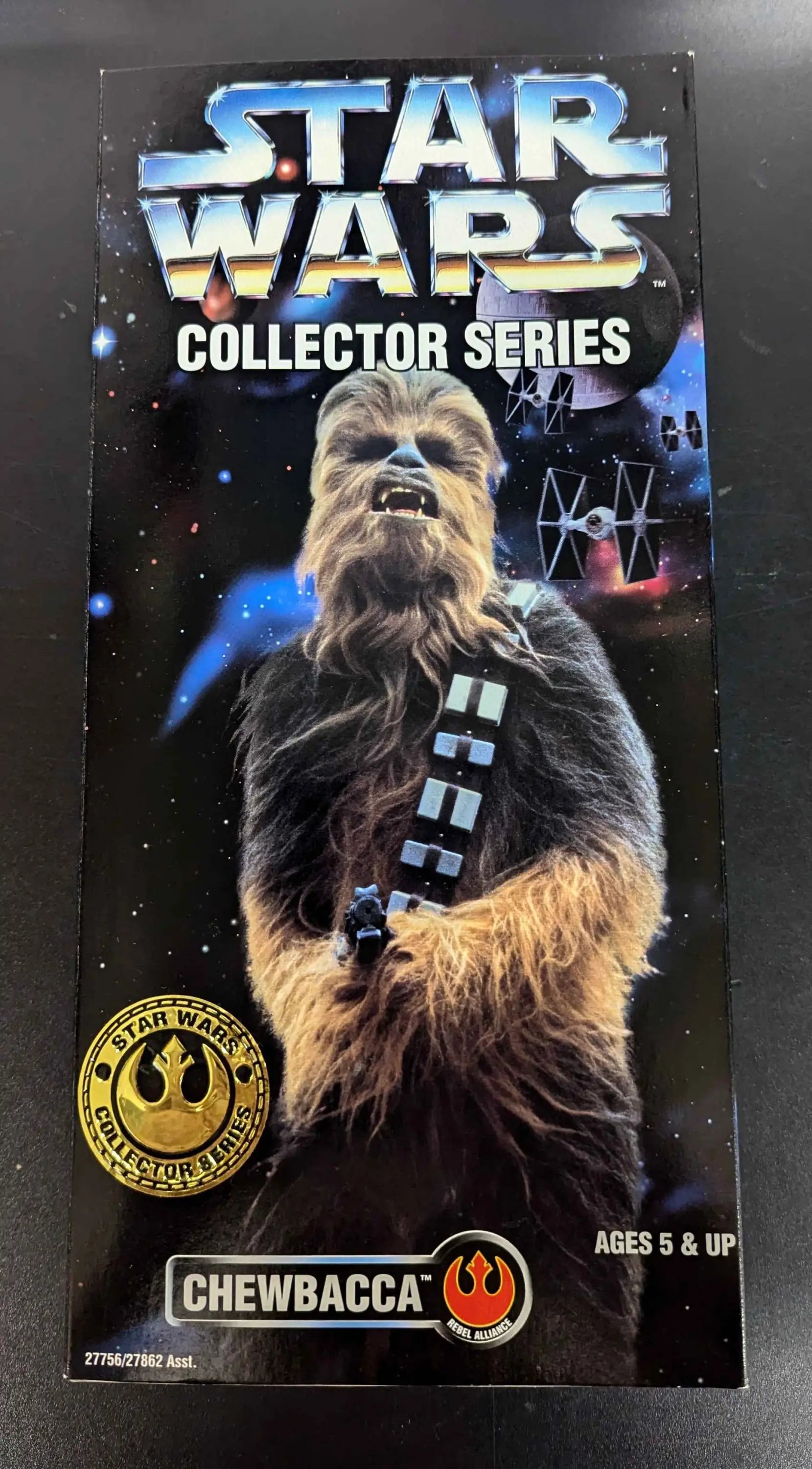 Hasbro Star Wars collector series Chewbacca pilot action figure and box display