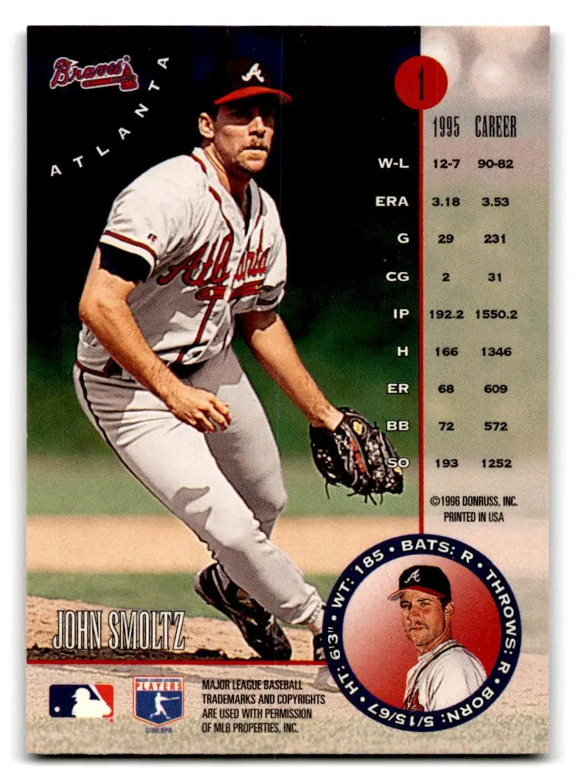 1996 Leaf #1 John Smoltz - Baseball Card Single