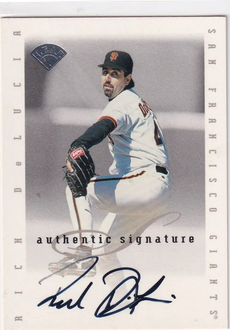1996 LEAF RICH DELUCIA AUTHENTIC AUTO- SAN FRANCISCO GIANTS - Baseball Card Single