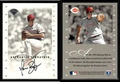1996 Leaf Signature DAVE BURBA #NNO AU Cincinnati Reds