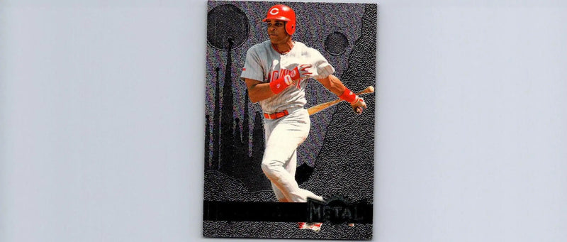 Baseball card featuring 1996 Metal Universe #149 Barry Larkin trading card collectible