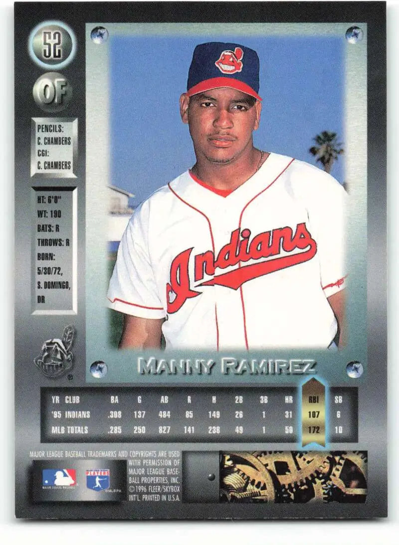 1996 Metal Universe #52 Manny Ramirez NM-MT Indians ID:81213 - Baseball Card Single