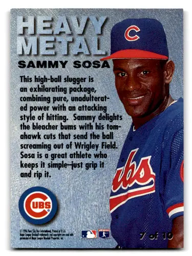 1996 Metal Universe Heavy Metal #7 Sammy Sosa NM Near Mint Cubs ID:79558 - Baseball Card Single